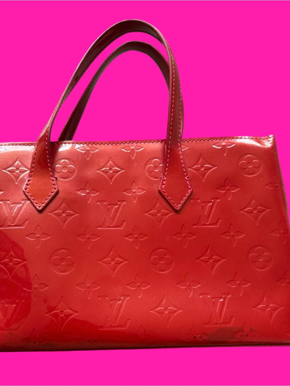 Louis Vuitton Red Vernis LV Wilshire Boulevard PM Tote with Monogram - Picture 5 of 6